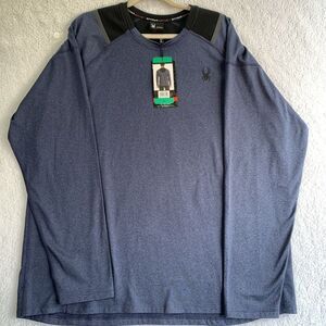 Spyder Active Pro WB Men's Long Sleeve Size XL TG Quick Dry Blue Black Tags